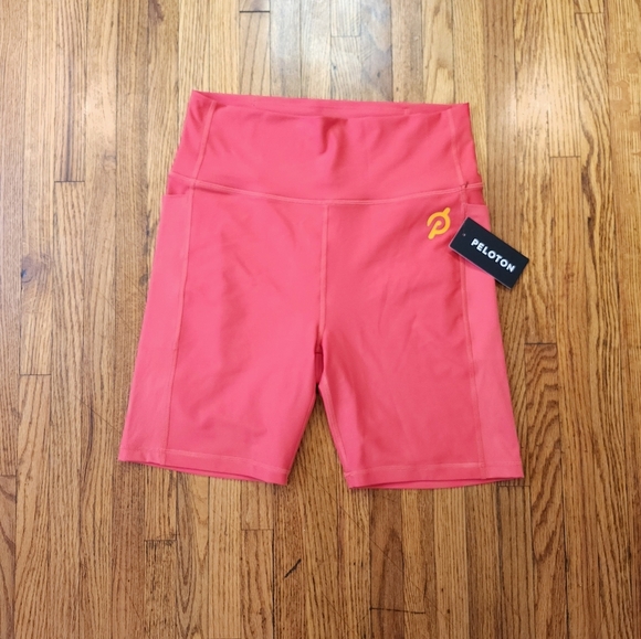 Peloton Pants - PELOTON Womens High Rise Athletic Biking Shorts Size Large Punk Endurance NEW